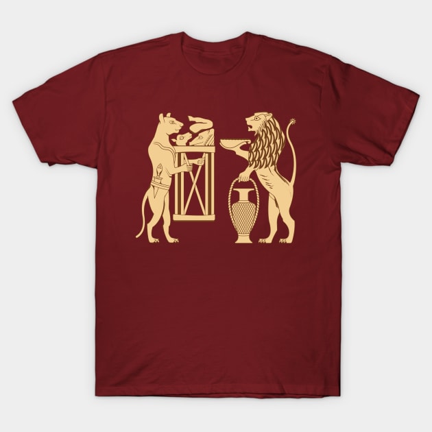 Lion and lioness with sacrifices T-Shirt by Dingir ENKI